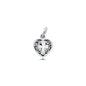 Silver Pendant - Cross & Heart Filigree