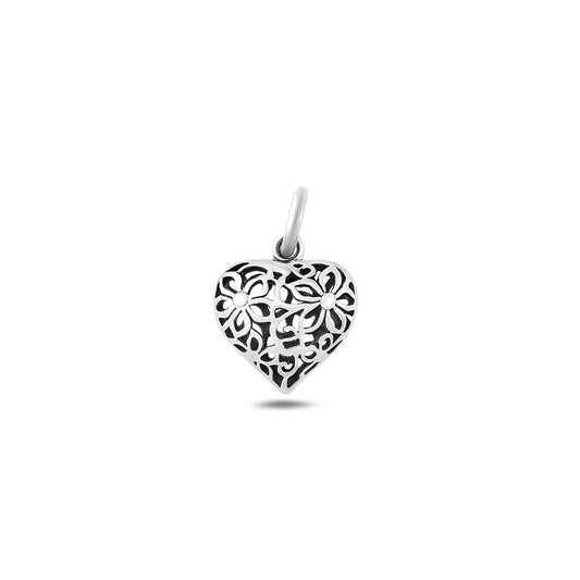 Silver Pendant - Filigree Heart