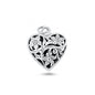 Silver Pendant - Floral Heart