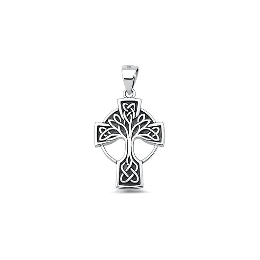Silver Pendant - Celtic Tree Cross