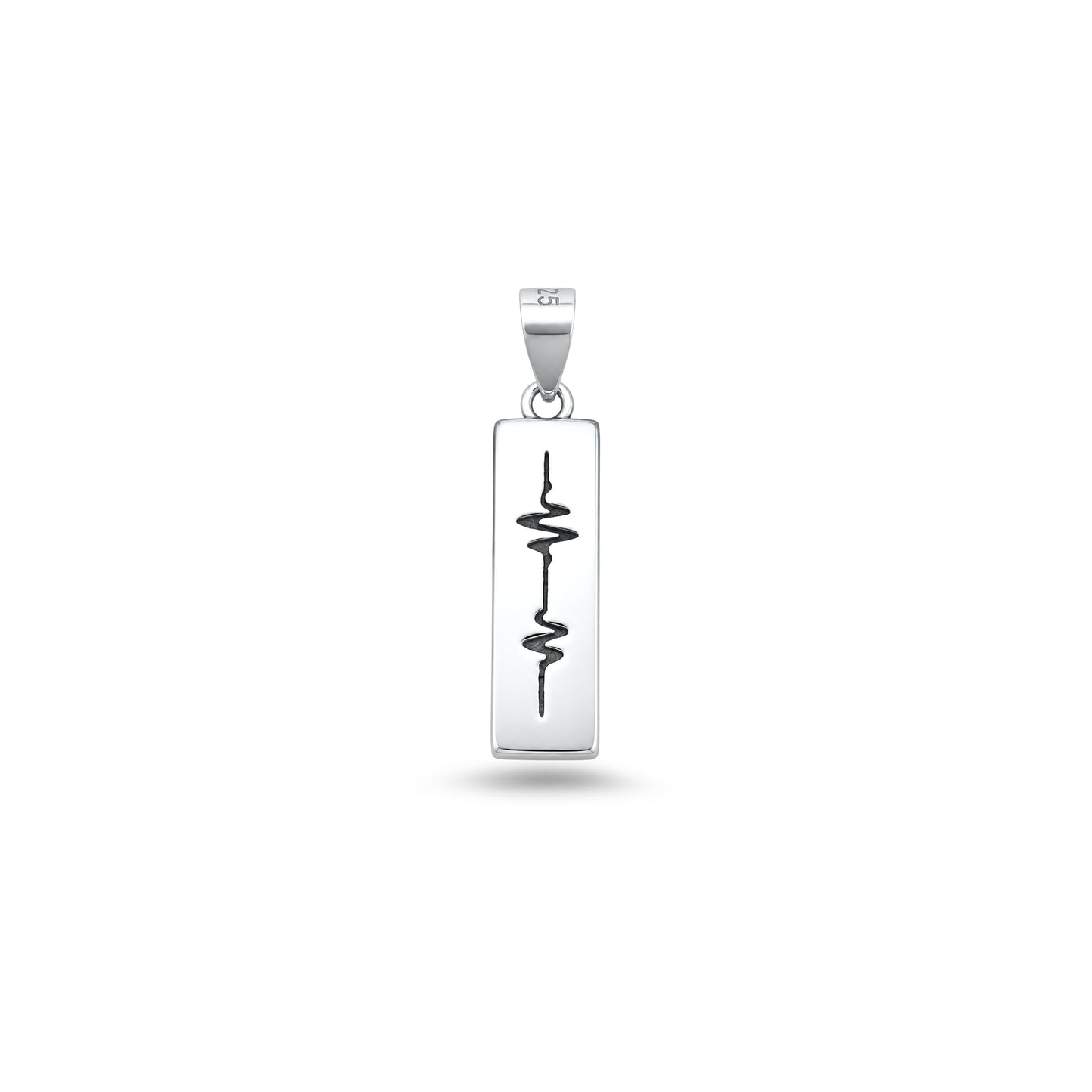 Silver Pendant - EKG Heartbeat