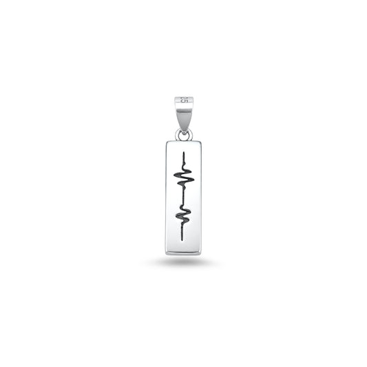 Silver Pendant - EKG Heartbeat