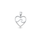 Silver Pendant - Heart & Wave