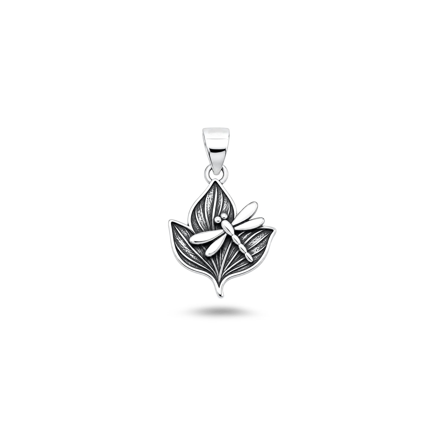 Silver Pendant - Dragonfly Leaf