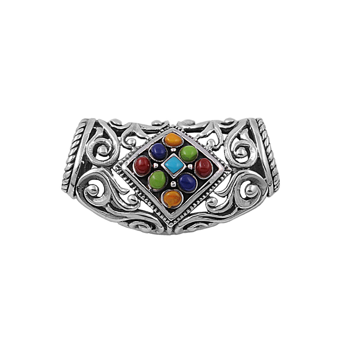 Silver Slide Pendant W/ Stone