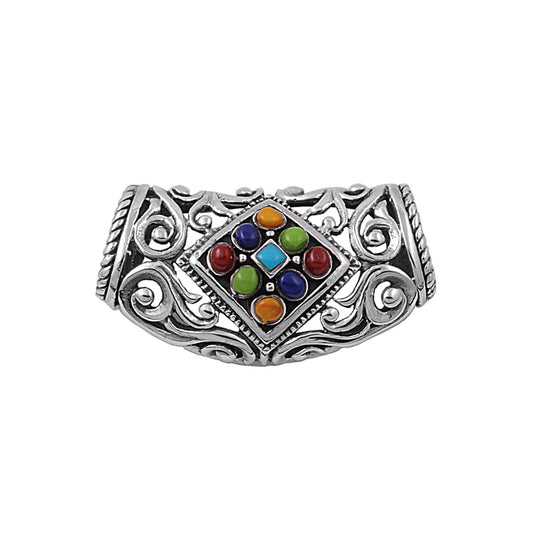Silver Slide Pendant W/ Stone