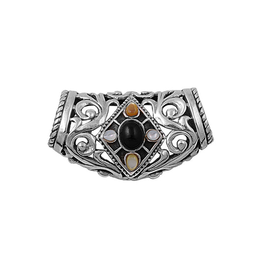 Silver Slide Pendant W/ Stone