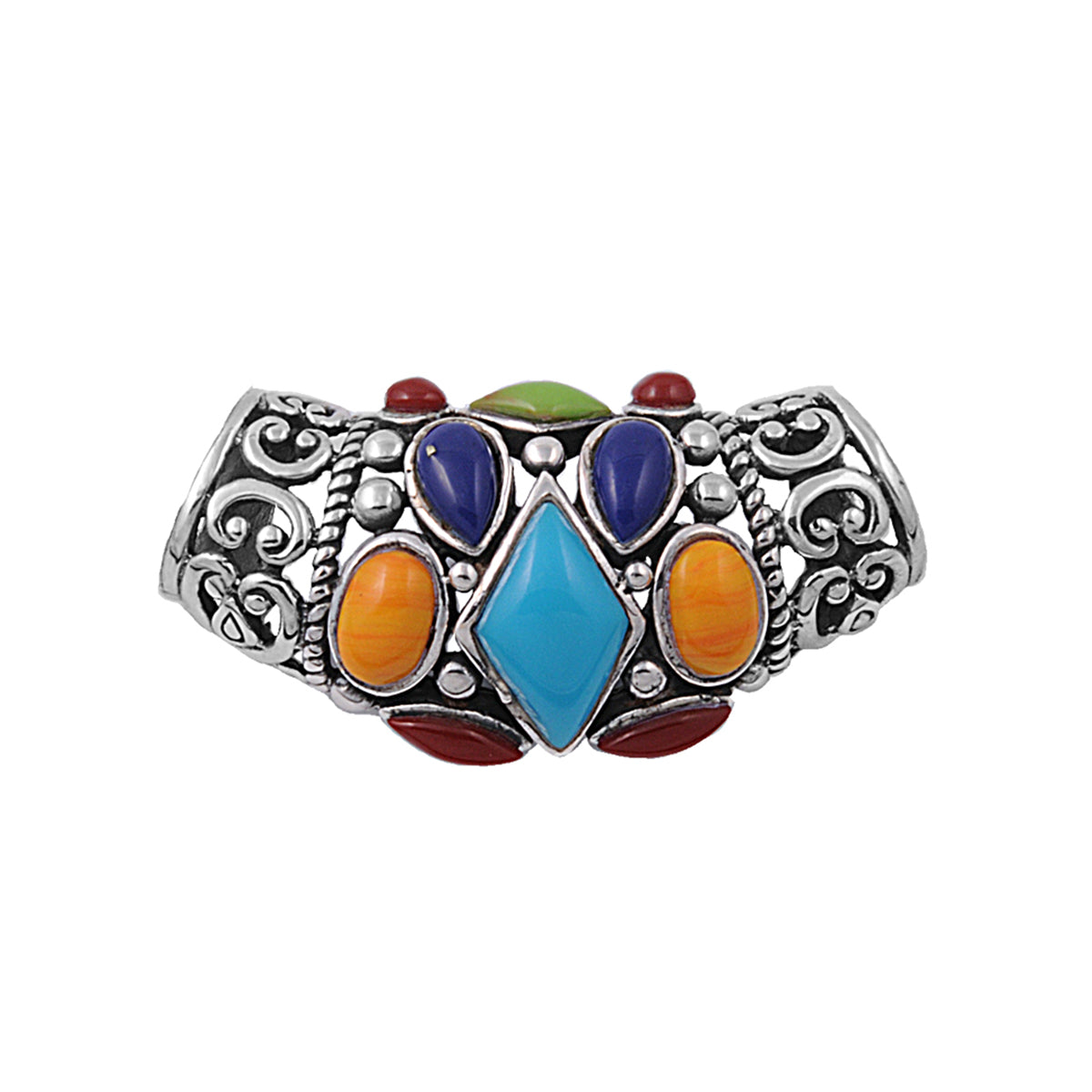 Silver Slide Pendant W/ Stone
