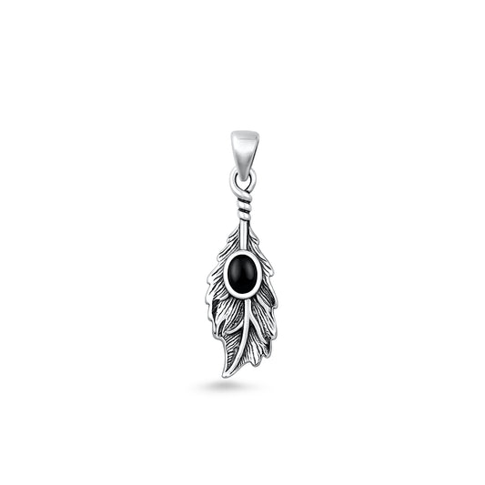 Silver CZ Pendant - Leaf