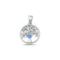 Silver Lab Opal Pendant - Tree of Life