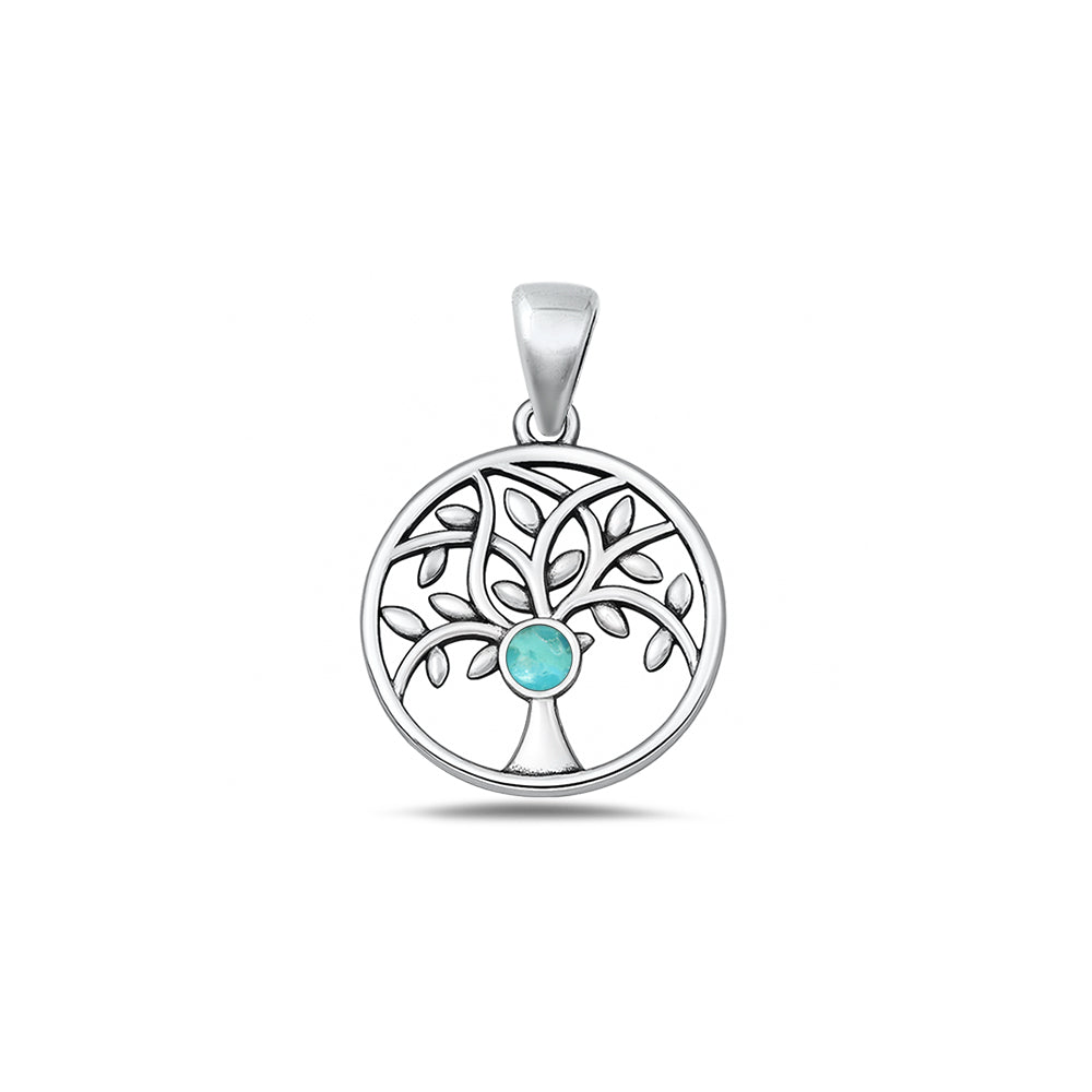 Silver Stone Pendant - Tree of Life