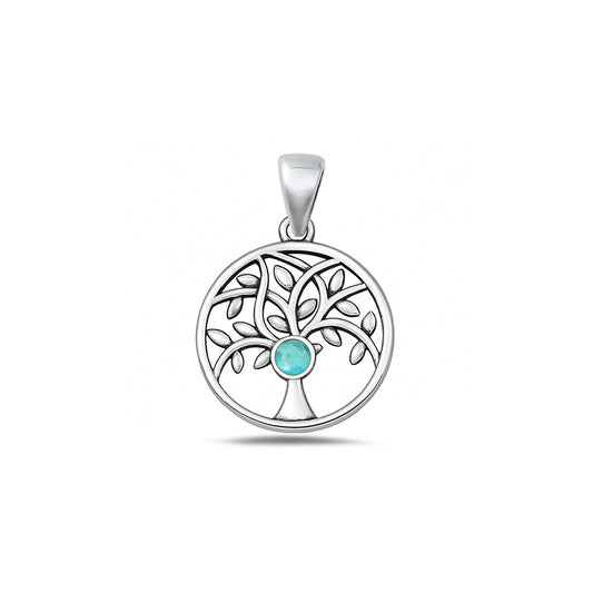 Silver Stone Pendant - Tree of Life