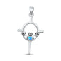 Silver Lab Opal Pendant - Claddagh