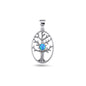 Silver Lab Opal Pendant - Tree of Life