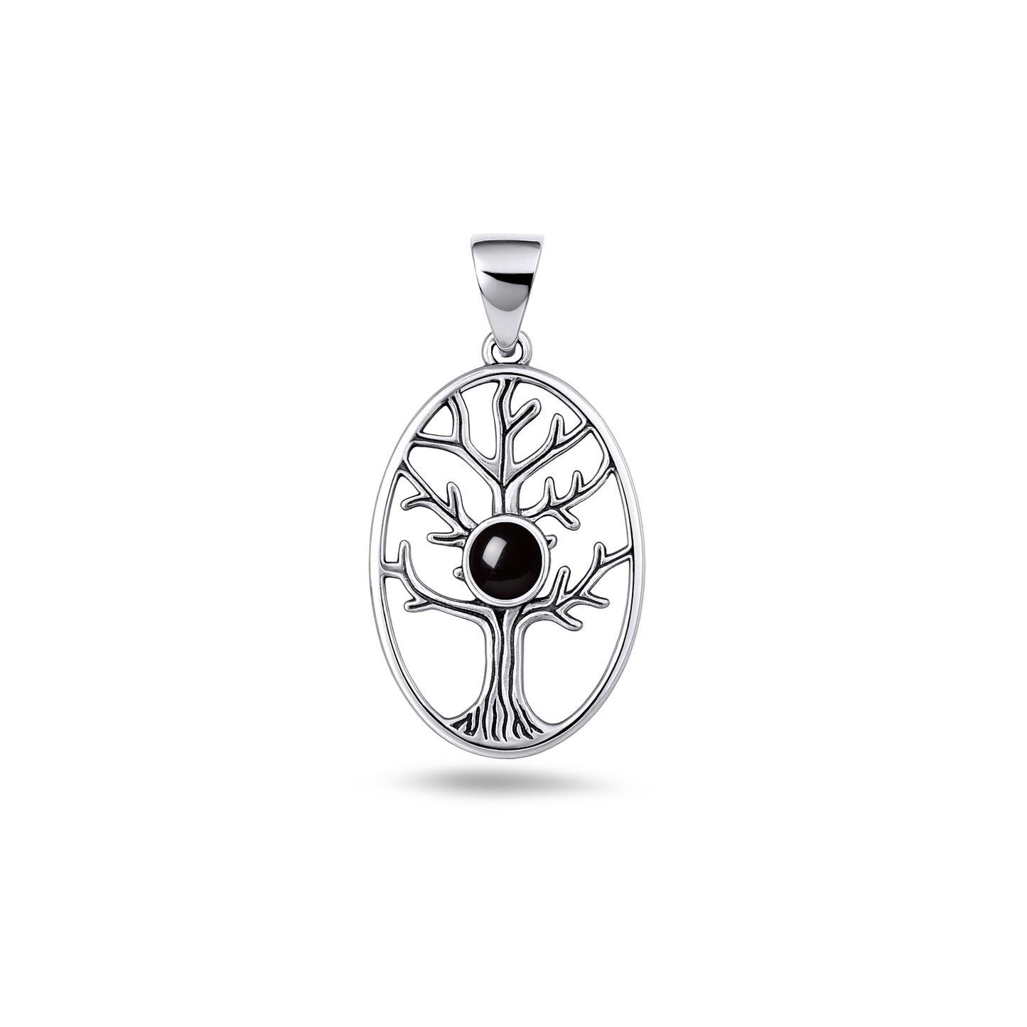 Silver Stone Pendant - Tree of Life
