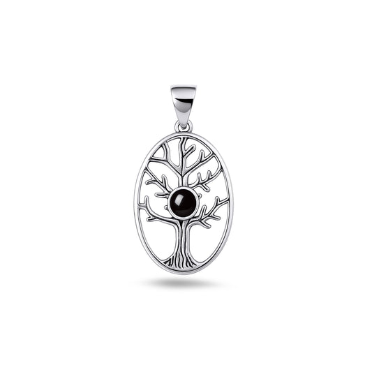 Silver Stone Pendant - Tree of Life