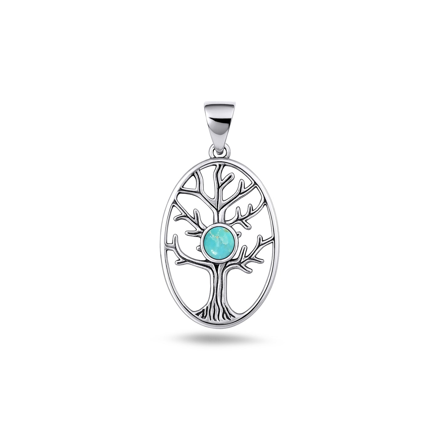 Silver Stone Pendant - Tree of Life