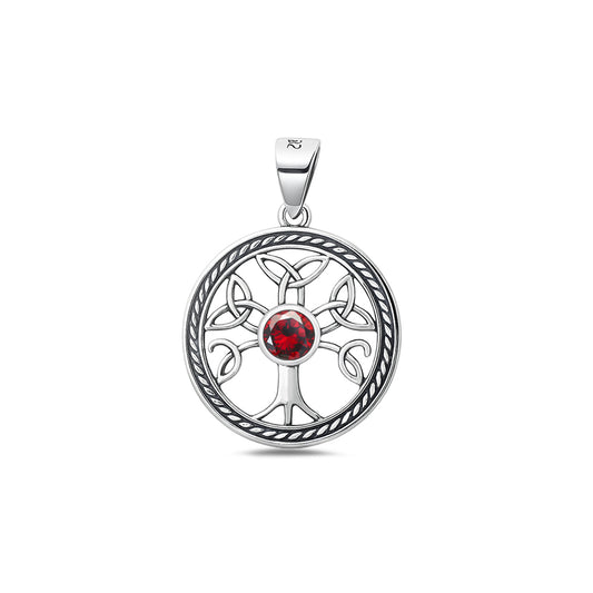 Silver CZ Pendant - Celtic Tree of Life