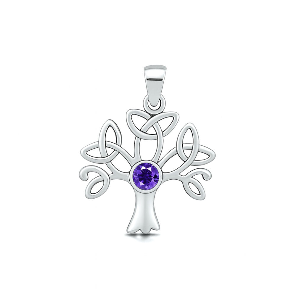 Silver CZ Pendant - Celtic Tree of Life