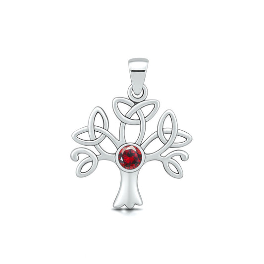 Silver CZ Pendant - Celtic Tree of Life