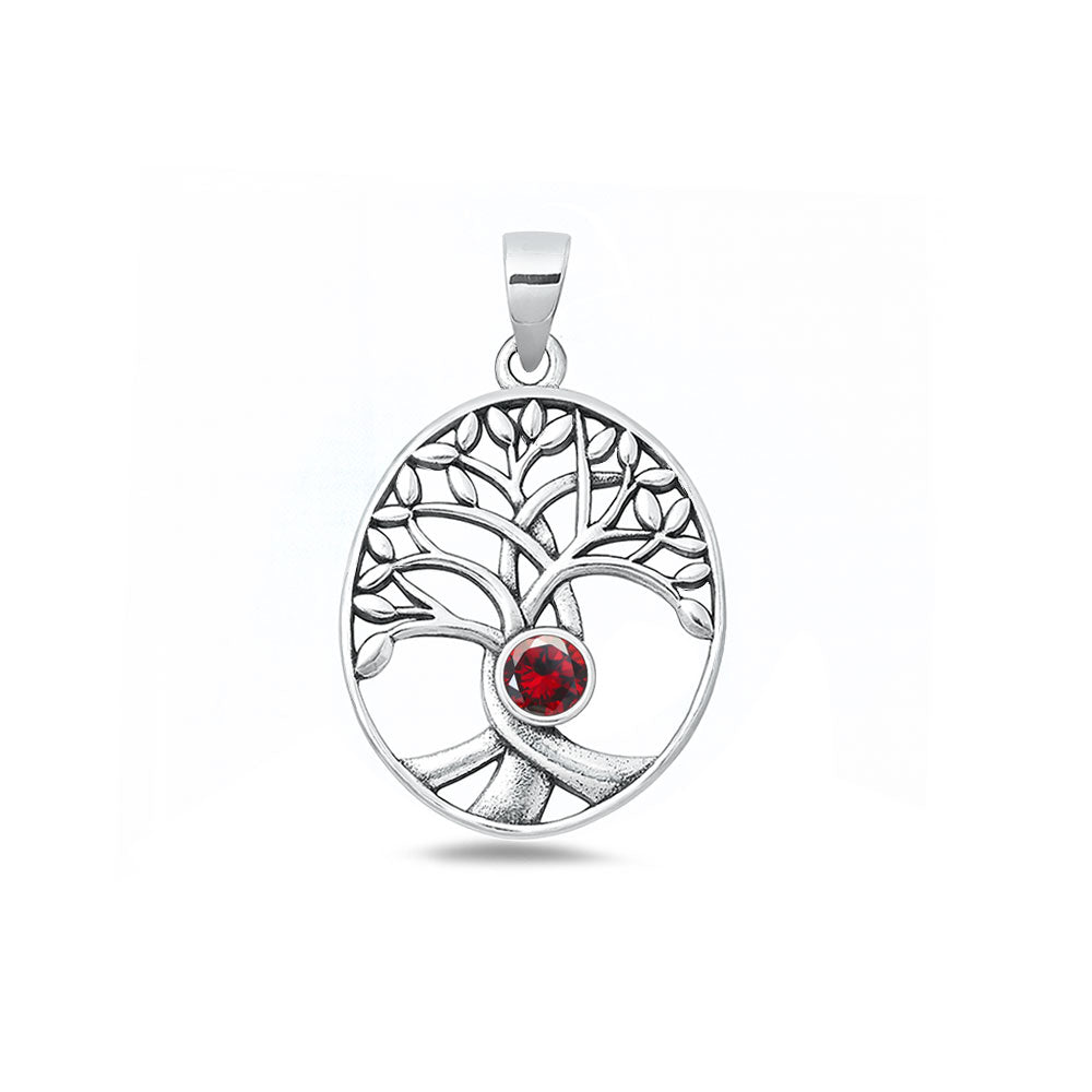 Silver CZ Pendant - Tree of Life