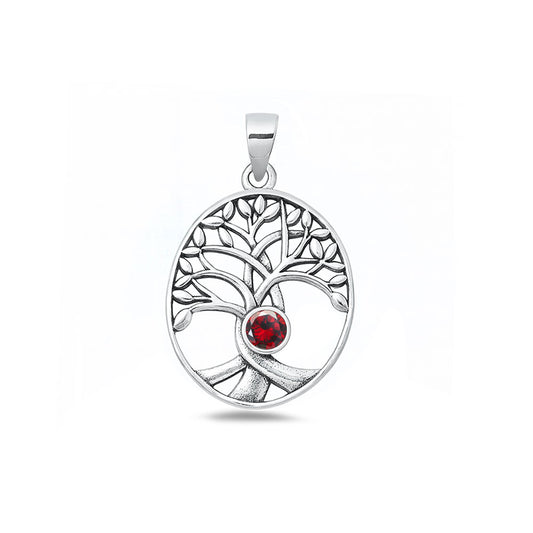 Silver CZ Pendant - Tree of Life