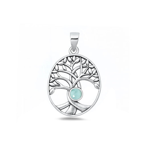 Silver Stone Pendant - Tree of Life