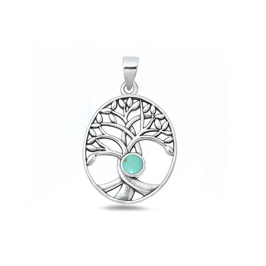 Silver Stone Pendant - Tree of Life
