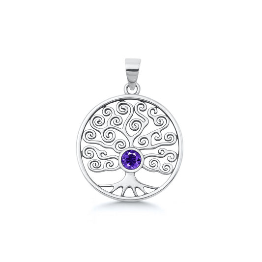 Silver CZ Pendant - Tree of Life
