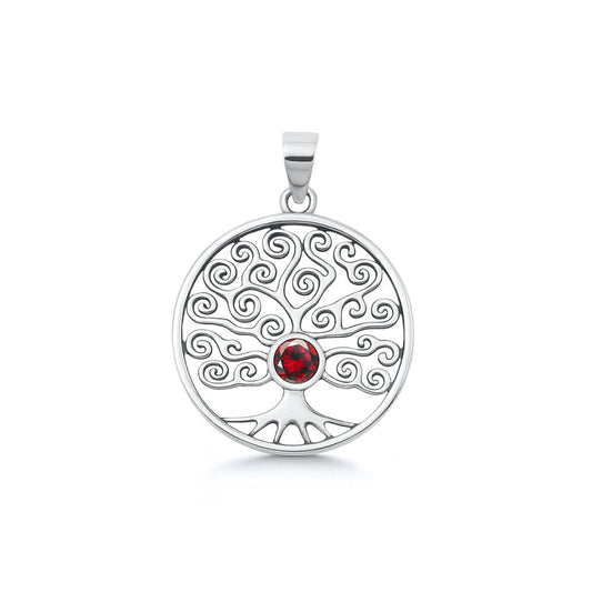 Silver CZ Pendant - Tree of Life