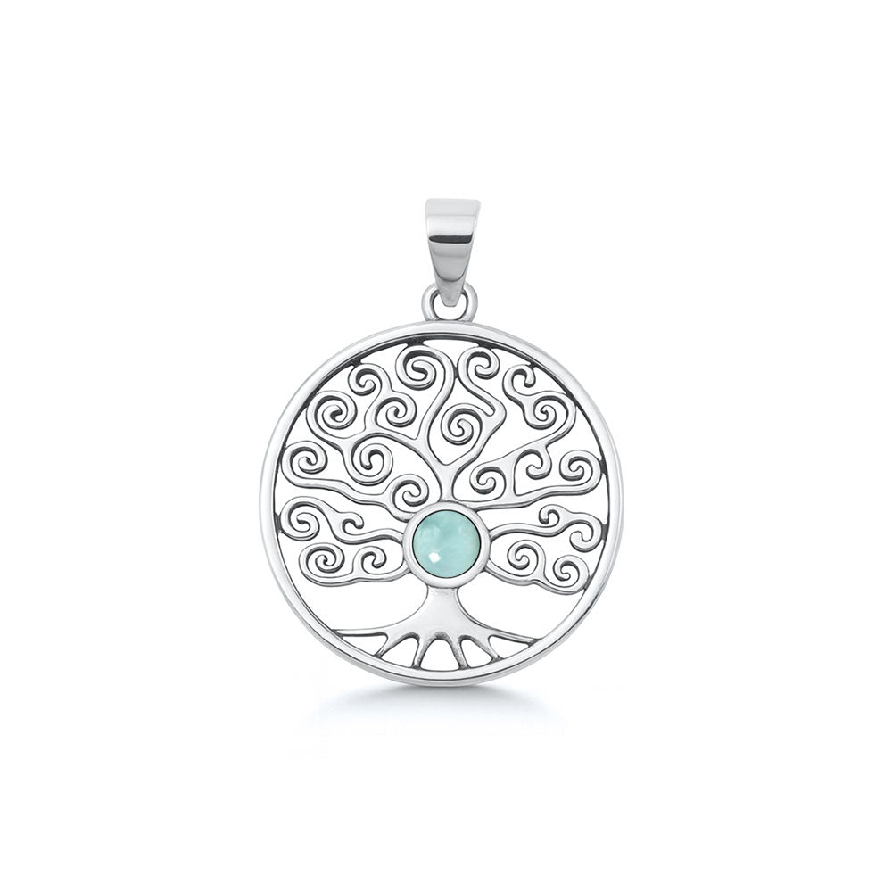 Silver Stone Pendant - Tree of Life