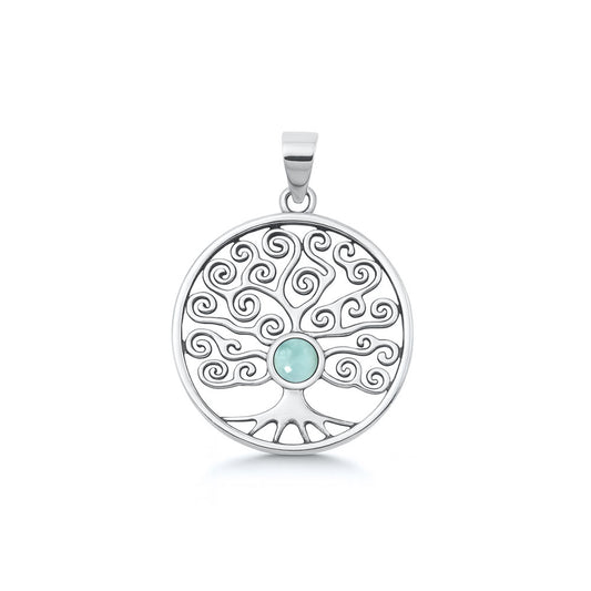 Silver Stone Pendant - Tree of Life
