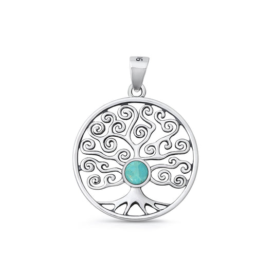Silver Stone Pendant - Tree of Life