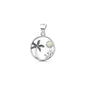 Silver Lab Opal Pendant - Beach Palm Tree