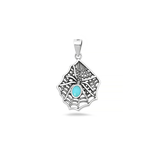 Silver Stone Pendant - Spiderweb