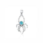 Silver Lab Opal Pendant - Spider