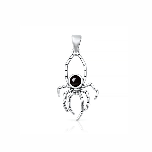 Silver Stone Pendant - Spider