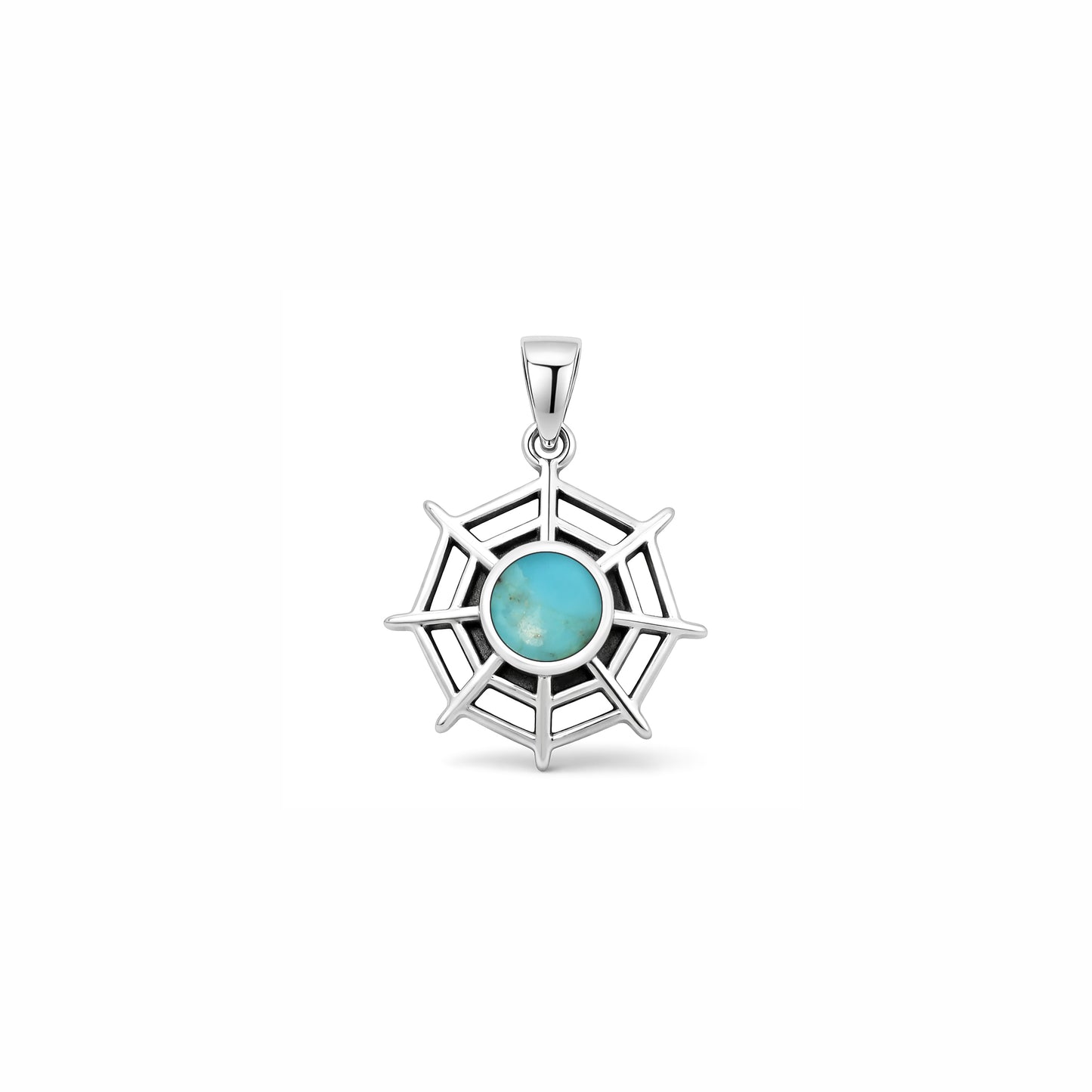 Silver Stone Pendant - Spiderweb