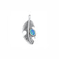 Silver Lab Opal Pendant - Feather