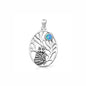 Silver Lab Opal Pendant - Owl