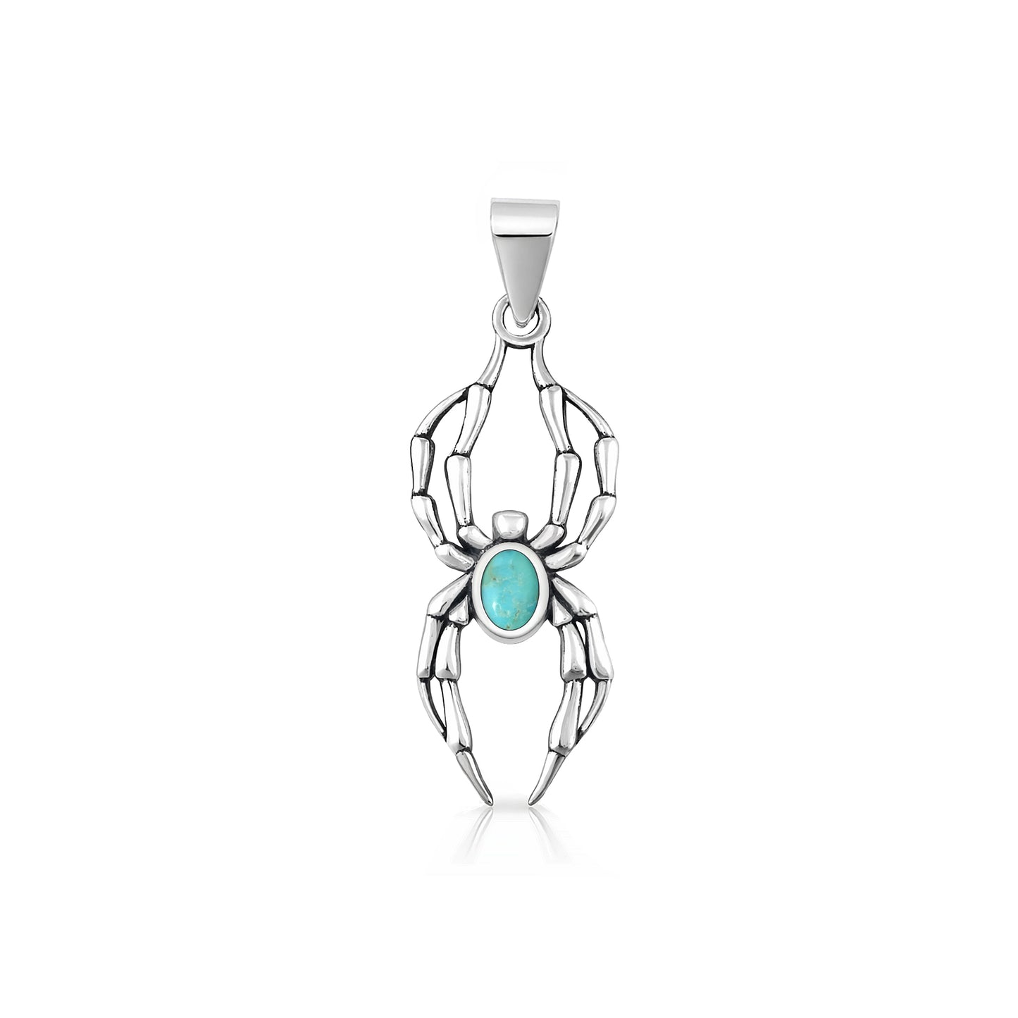 Silver Stone Pendant - Spider
