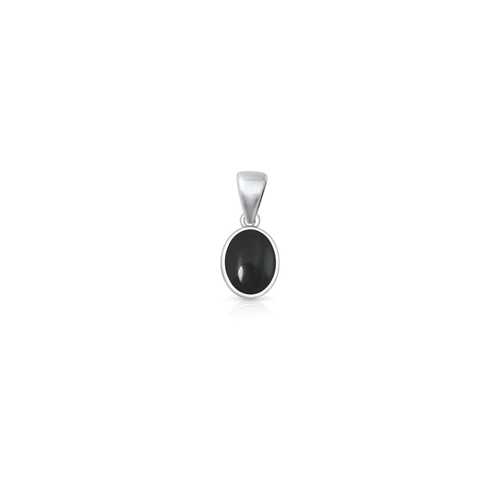 Silver Stone Pendant - Oval