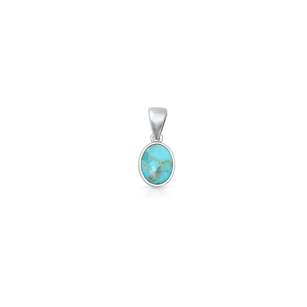 Silver Stone Pendant - Oval