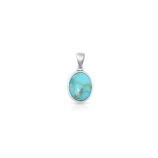 Silver Stone Pendant - Oval