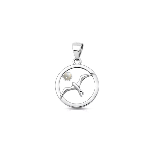 Silver Stone Pendant - Bird