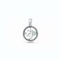 Silver Lab Opal Pendant - Faith Love Hope
