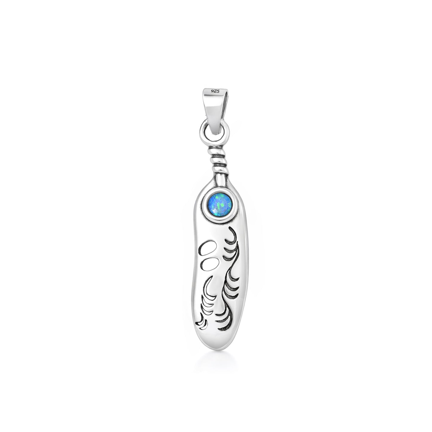 Silver Stone Pendant - Tribal