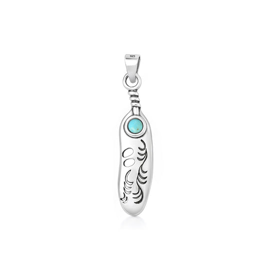 Silver Stone Pendant - Tribal