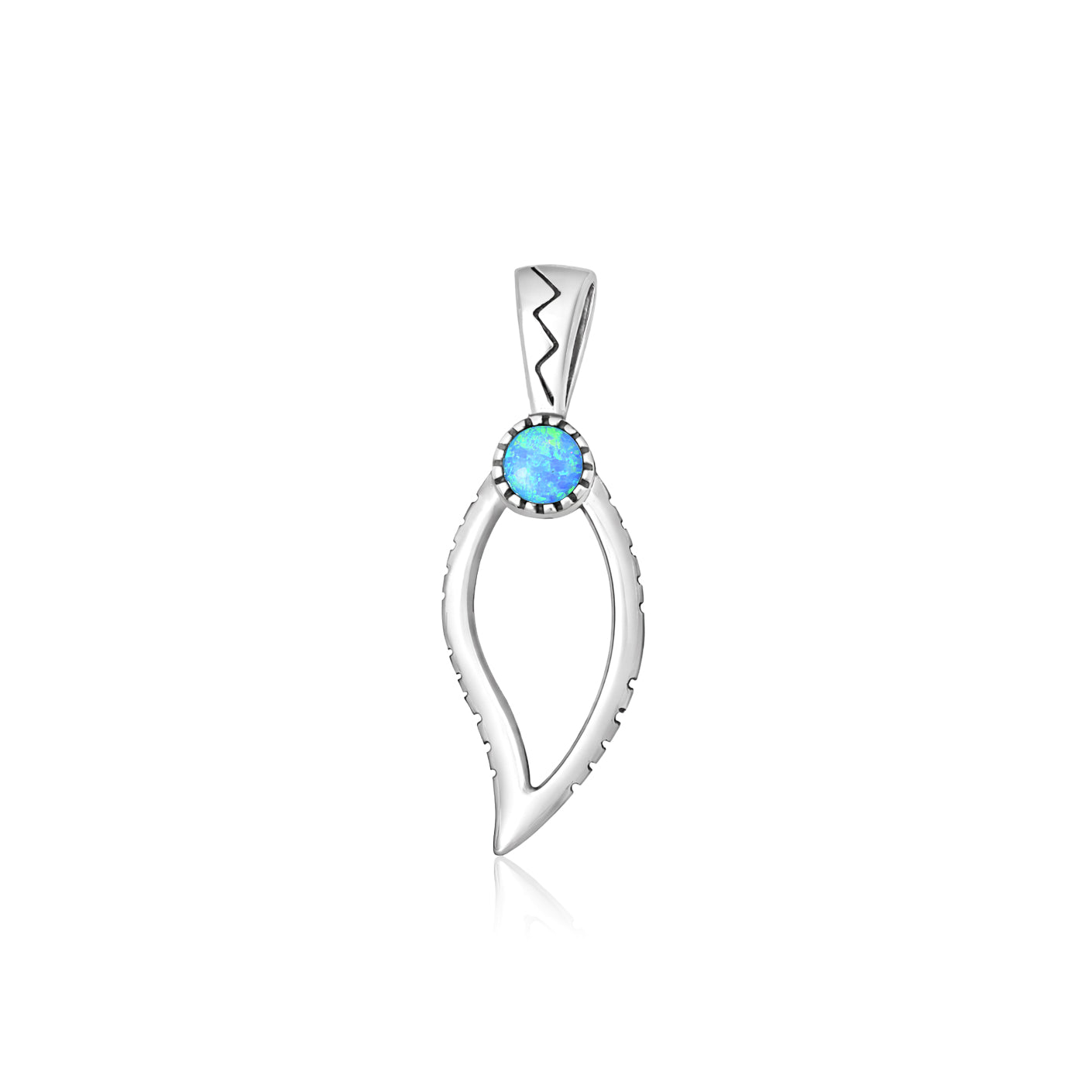 Silver Lab Opal Pendant - Tribal