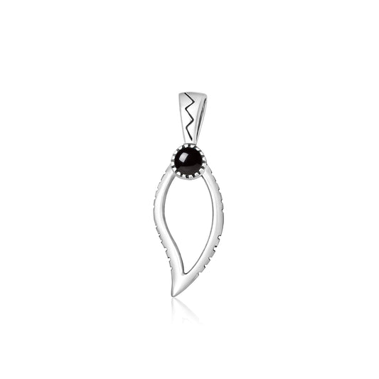 Silver Stone Pendant - Tribal